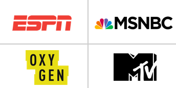 MSNBC, Oxygen, and MTV logos